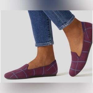 Rothys Blackberry Captoe Ombre Stripe Slip On  Flats. Size 8